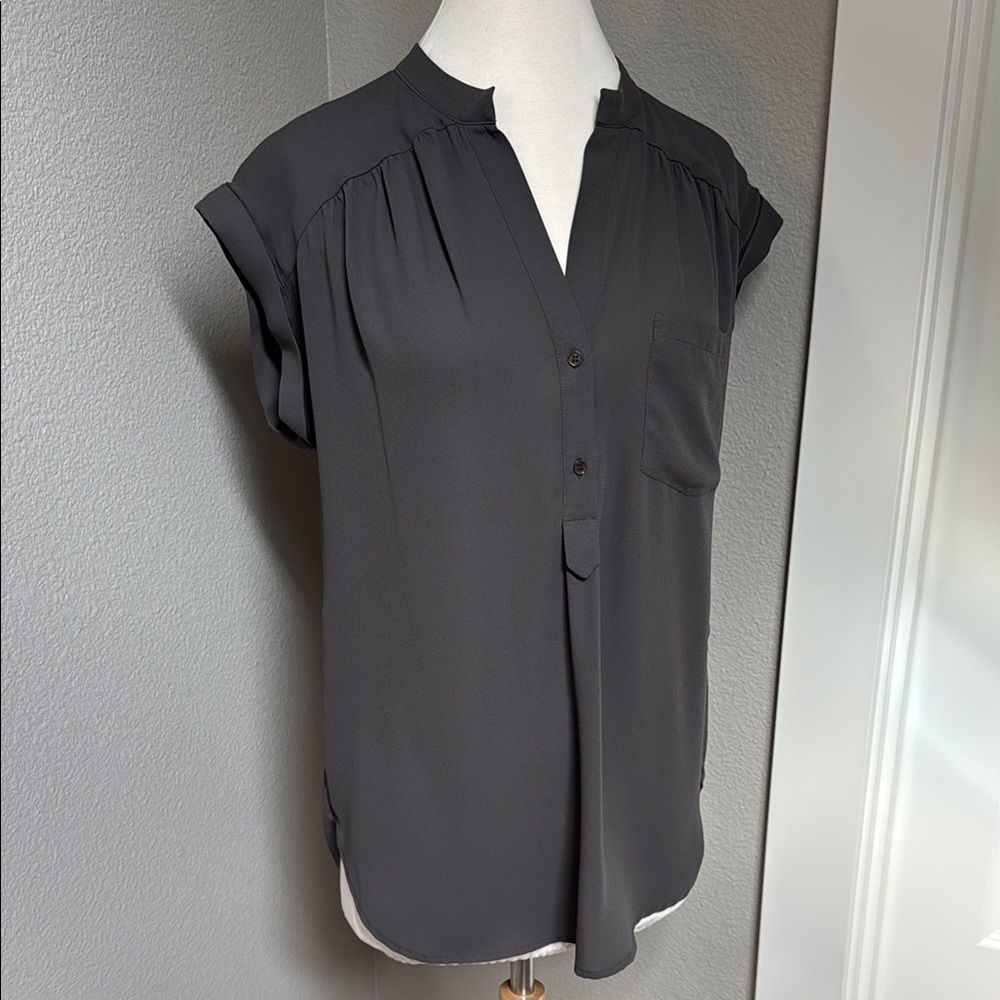 Women's olive mole green capped sleeve blouse size small Nordstrom